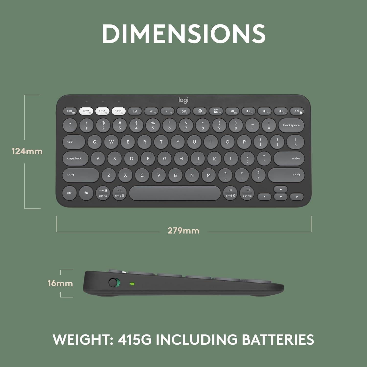 Teclado Inalámbrico Logitech K380s Bluetooth Grafito