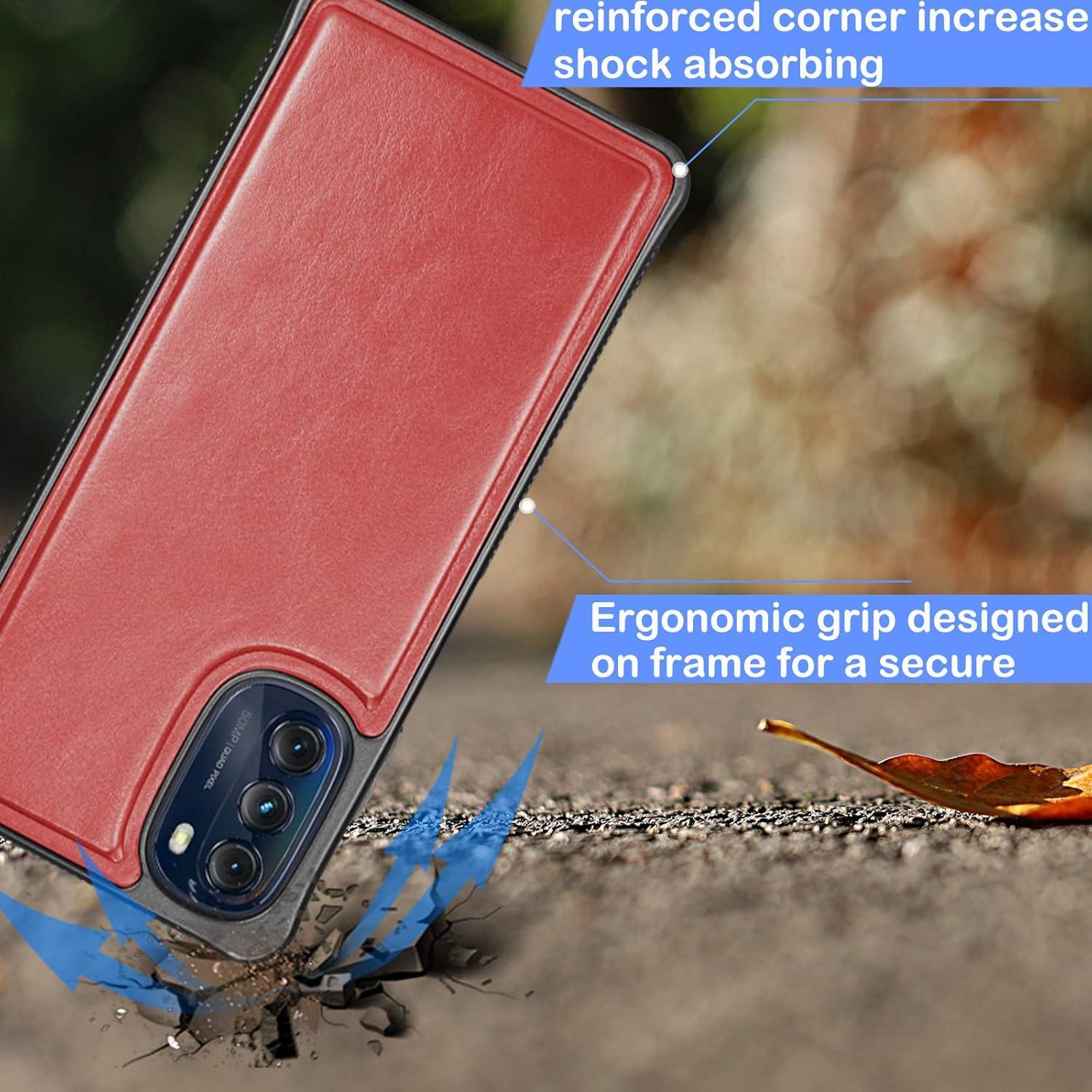 Funda de Cartera Tekcoo para Moto G 5G 2022 - Cuero PU Rojo