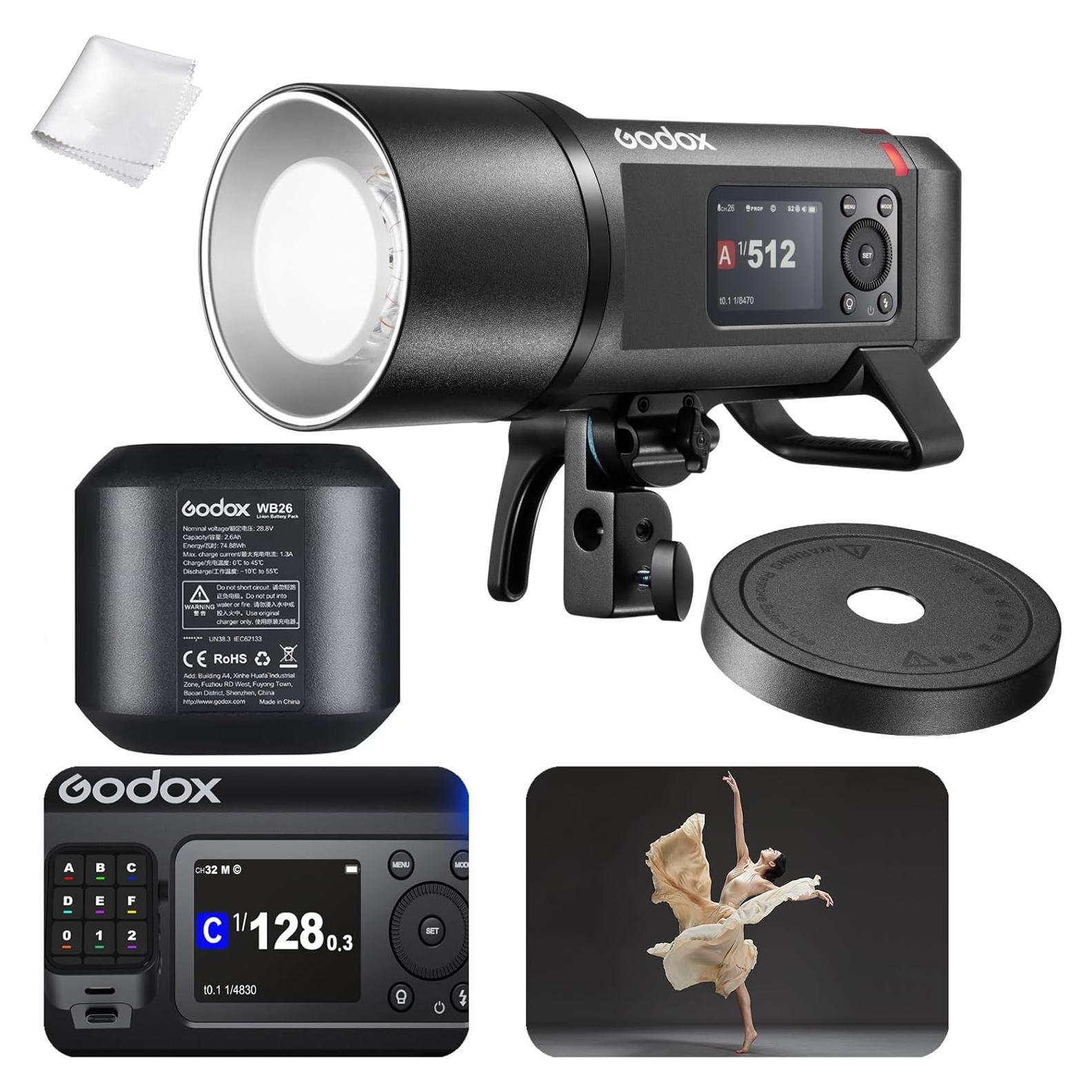 Flash Godox AD600Pro II con Luz LED Bicolor 40W