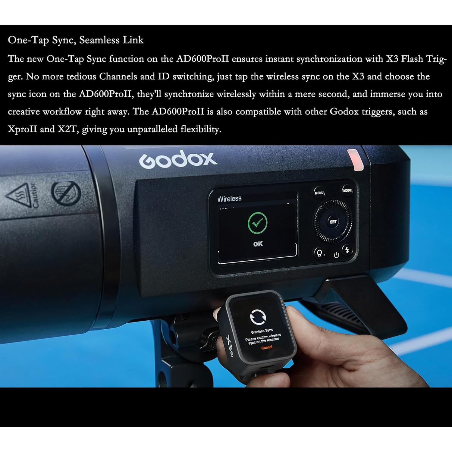 Flash Godox AD600Pro II con Luz LED Bicolor 40W