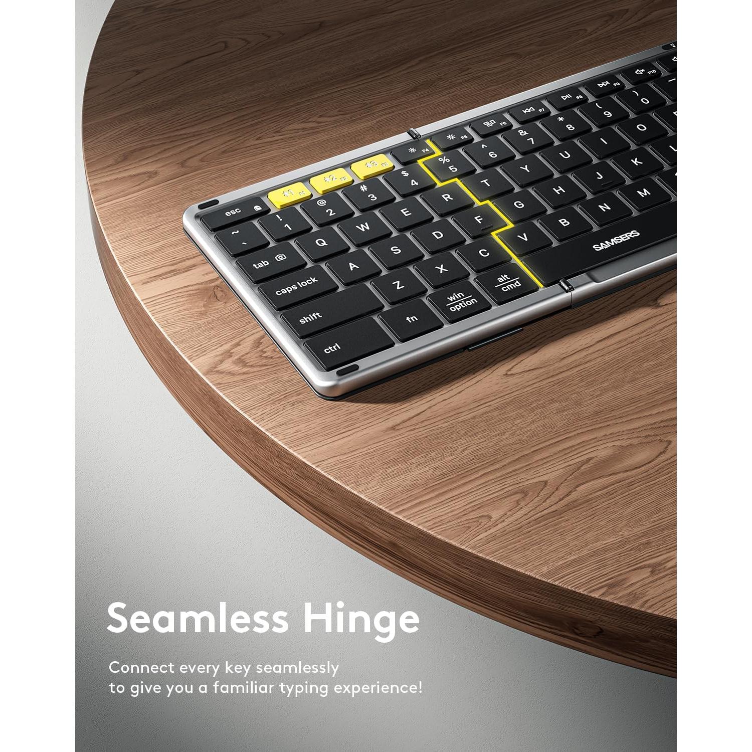 Teclado Bluetooth Plegable Samsers con Touchpad, Gris