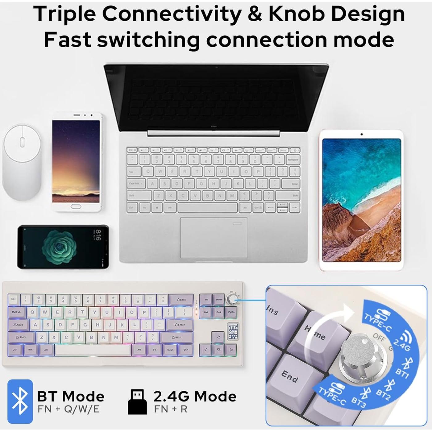 Teclado Mecánico EPOMAKER Shadow-X RGB Inalámbrico 3 Modos