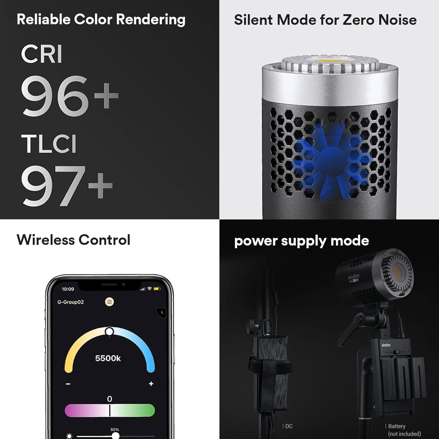 Kit de Luz LED Godox ML30 - 2 Luces 37.6W 5600K CRI 96+