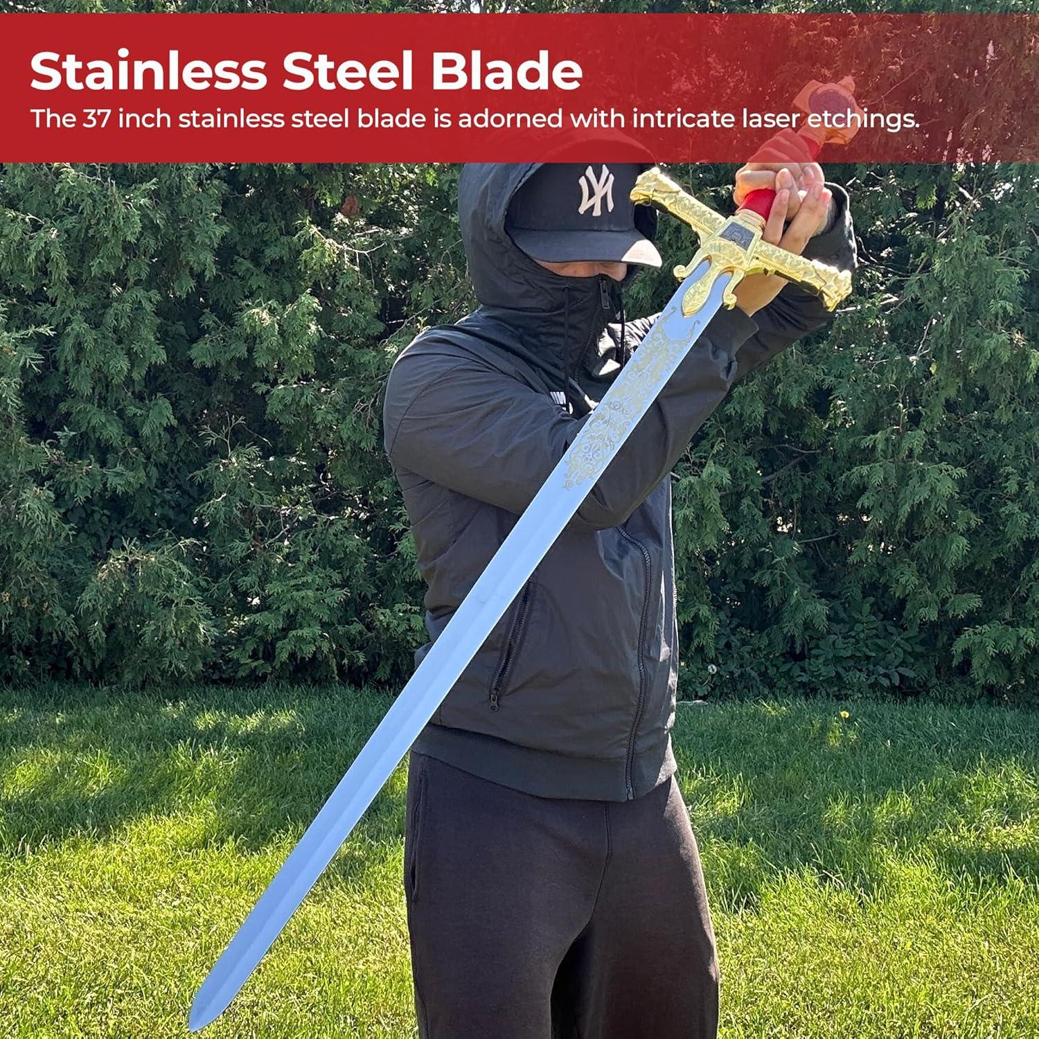 Espada Grande Rey Salomón Roja MedievalDepot 93.98 cm Acero