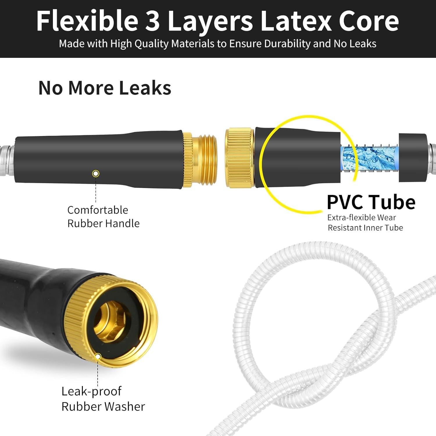 Manguera de Jardín NANGIM 7,62 m Acero Inoxidable 10 Funciones