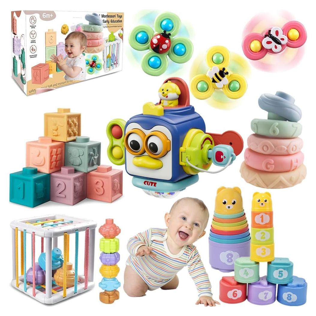 Juguetes Montessori para Bebés 6-12 Meses ELLECK 6 en 1