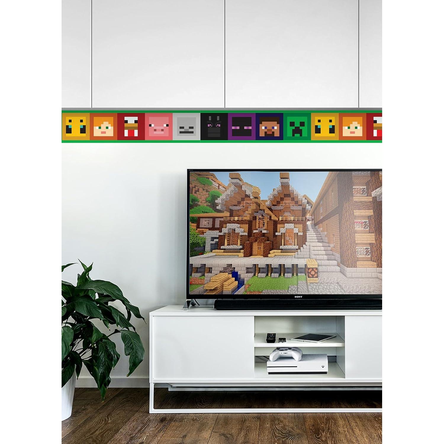 Borde de Papel Tapiz Despegable RoomMates Minecraft 457.2x15.2cm