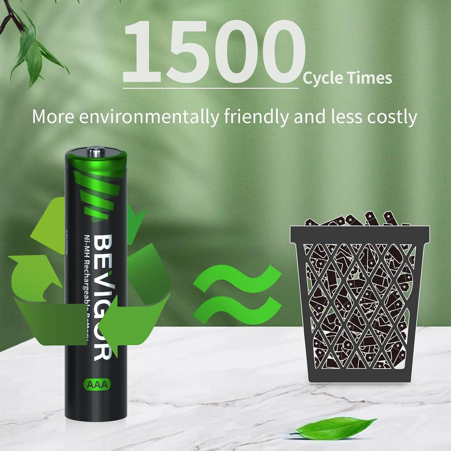 Baterías recargables AAA BEVIGOR 1100mAh 4 unidades