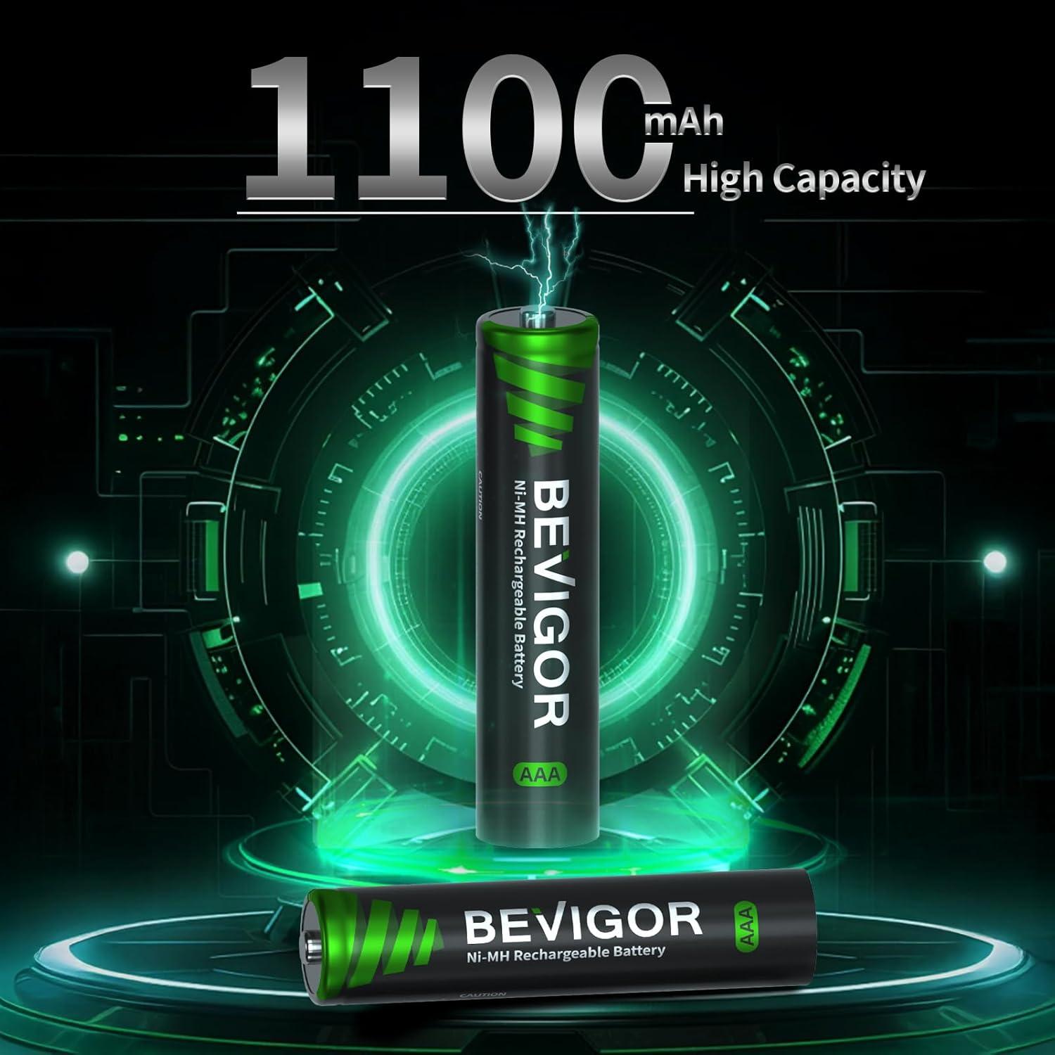 Baterías recargables AAA BEVIGOR 1100mAh 4 unidades