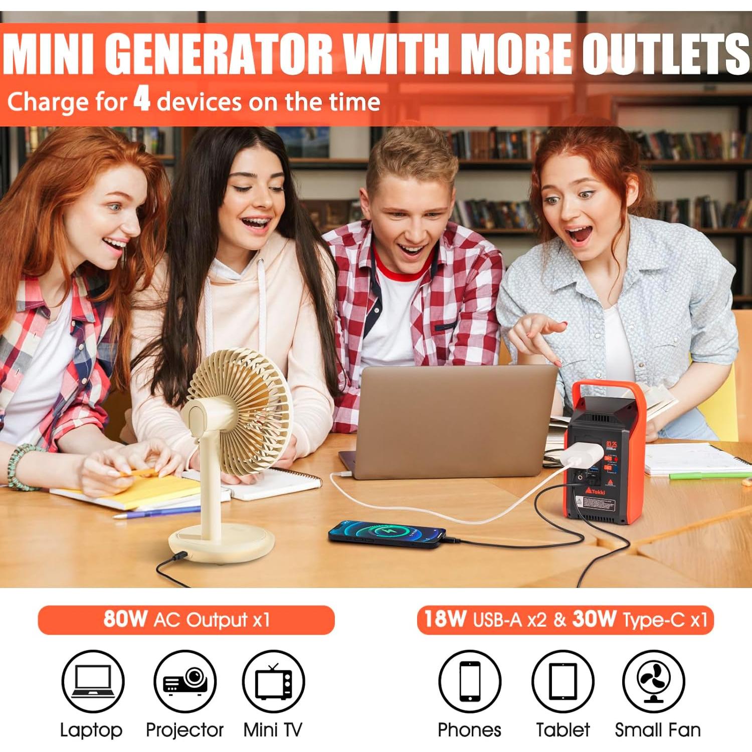 Estación de Energía Portátil Takki 83Wh, Generador Solar 80W