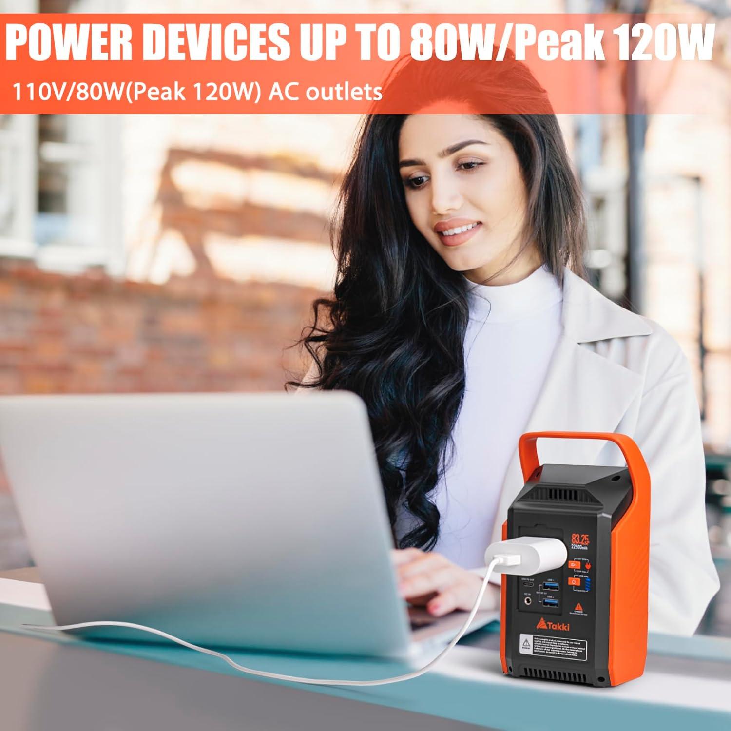 Estación de Energía Portátil Takki 83Wh, Generador Solar 80W