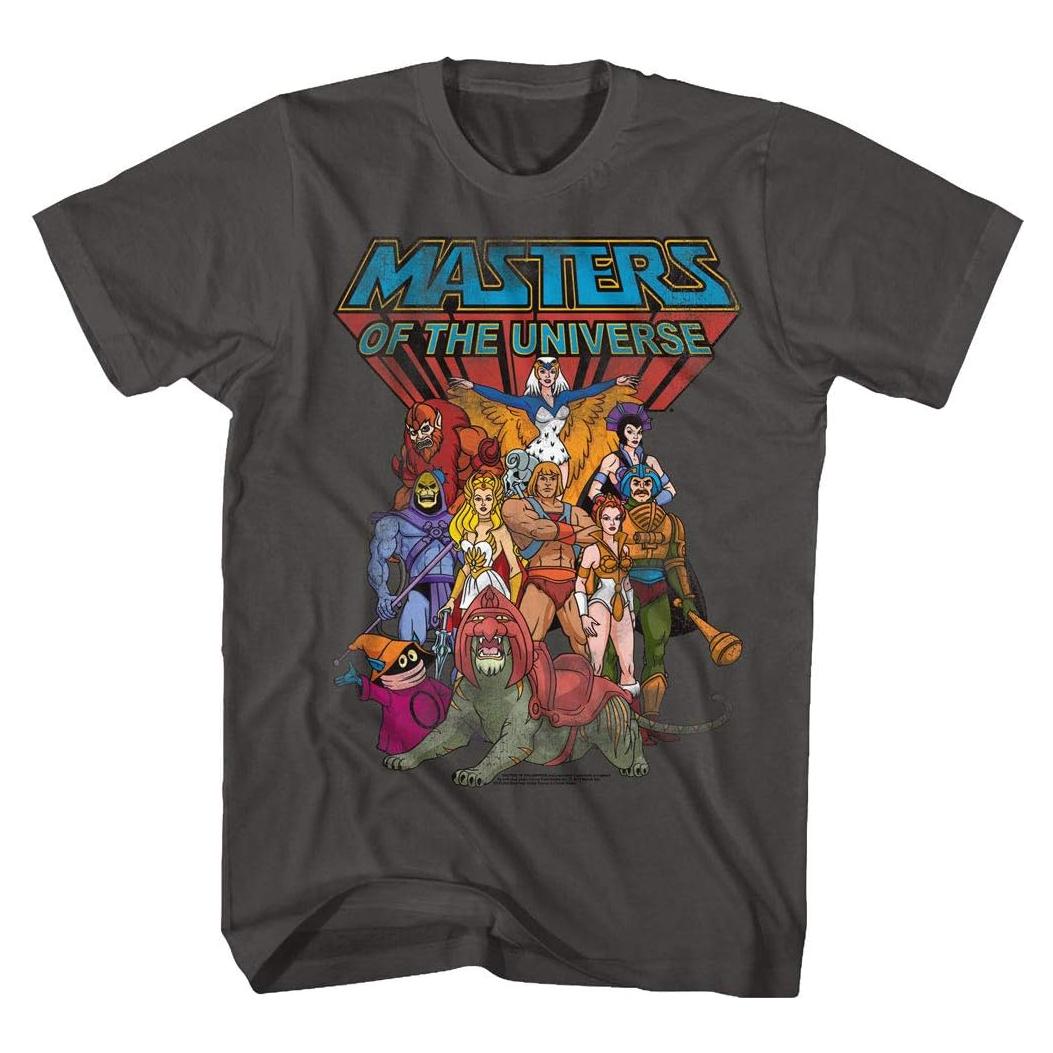 Camiseta Maestros del Universo Vintage Gris Adultos M/L