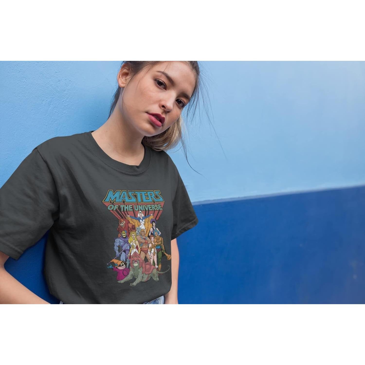 Camiseta Maestros del Universo Vintage Gris Adultos M/L