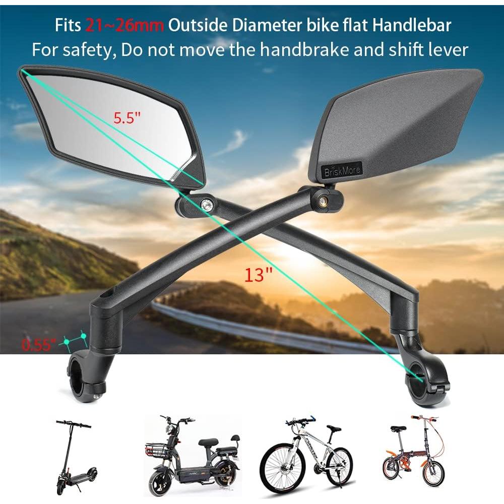Espejo de Manillar BriskMore para Bicicleta Izquierda 11.94x6.10cm