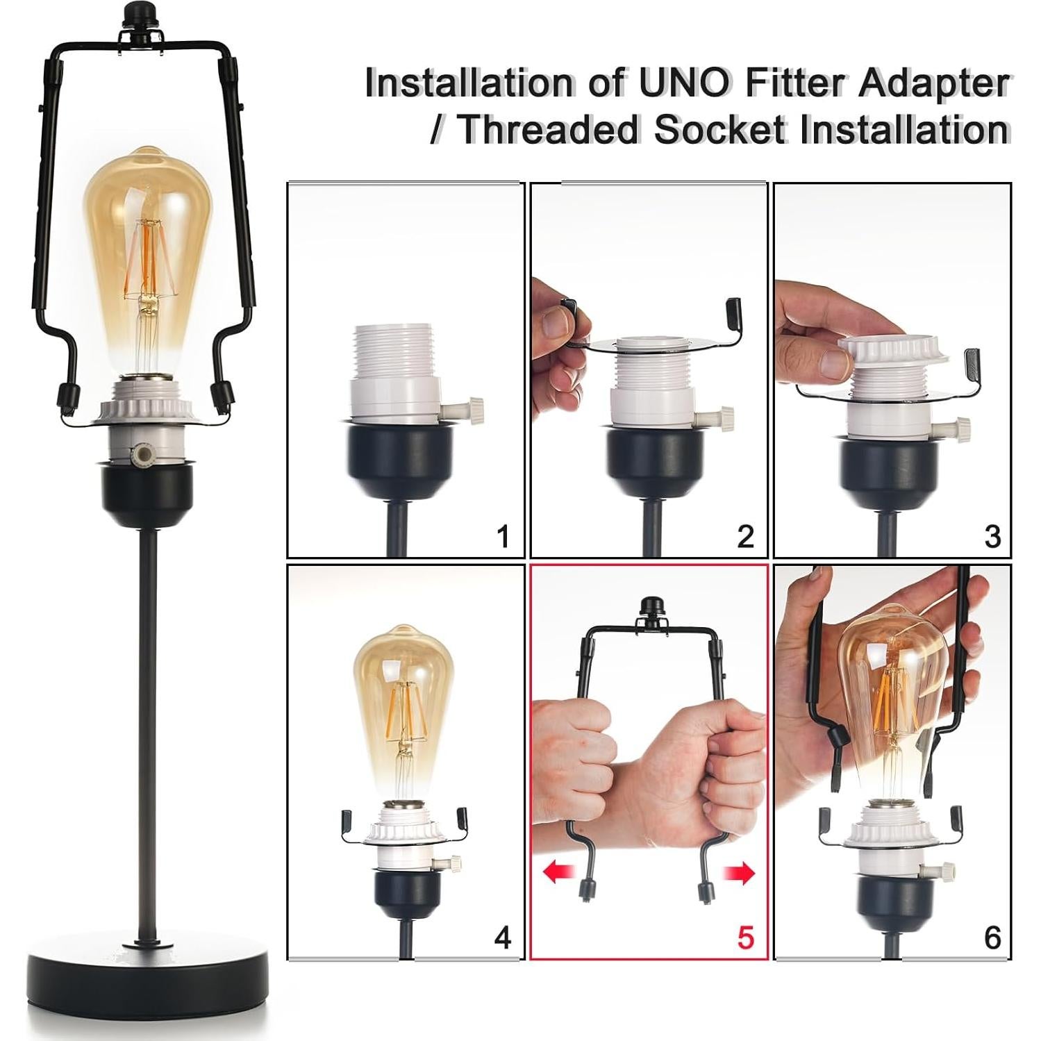 Soporte de Lámpara Ajustable FineLux 17-25 cm Negro