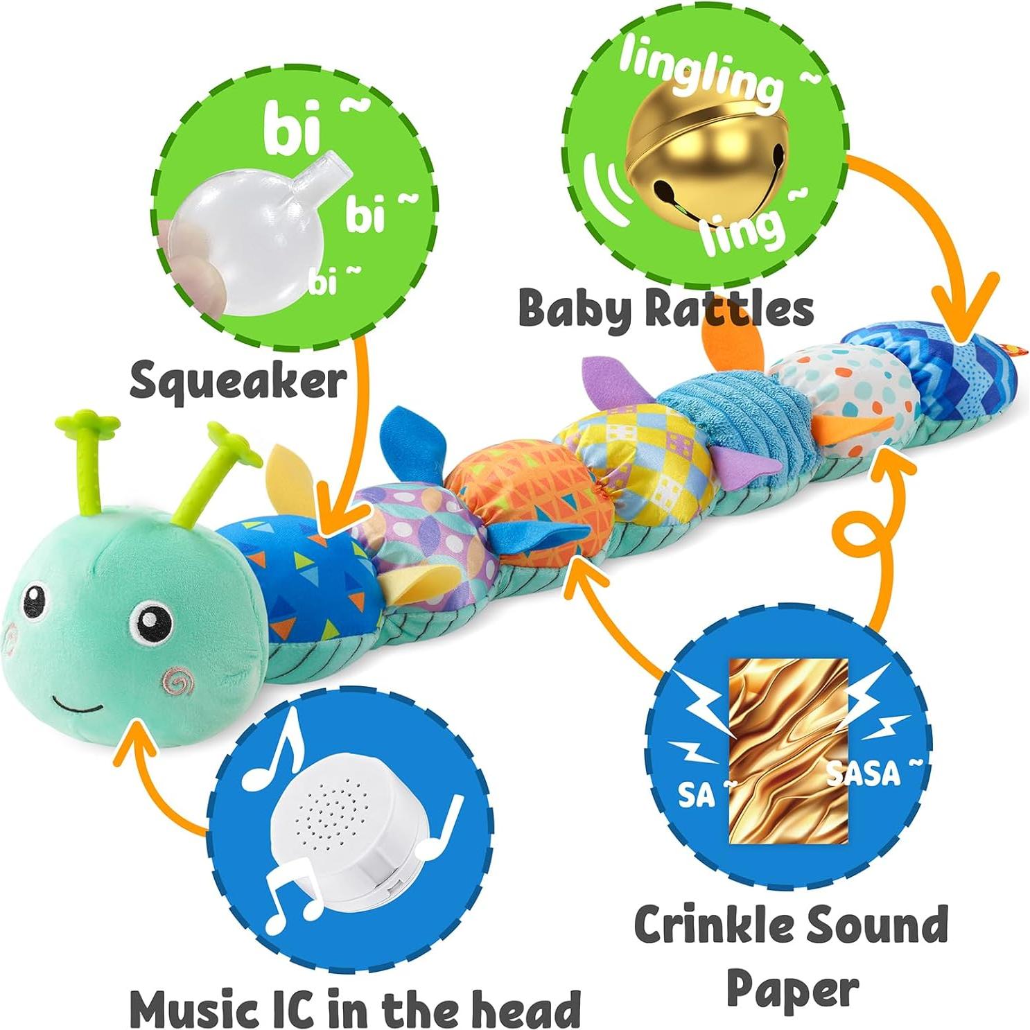Juguete Musical Oruga LIGHTDESIRE para Bebés 0-12 Meses Azul
