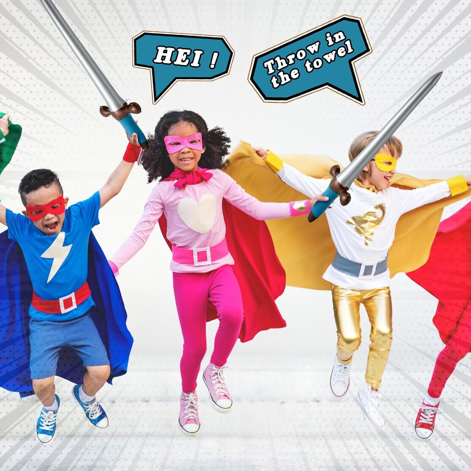 Outus 12 Pcs Inflatable Swords Inflatable Pirates Sword Pirate Party Favors for Theme Birthday Swimming Pool Party Cosplay Halloween Costume Accessories Stage Props, 24 Inch