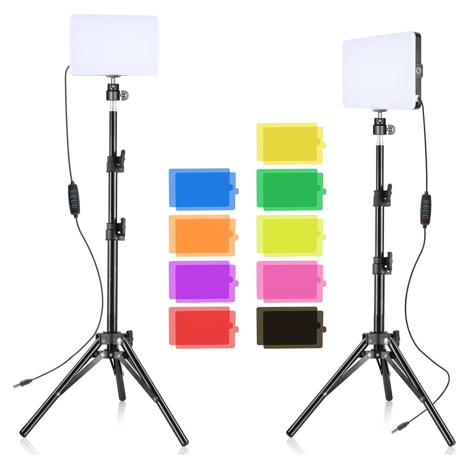 Kit de Luz de Video LED SEDGEWIN 2 Piezas 6500K USB con Trípode