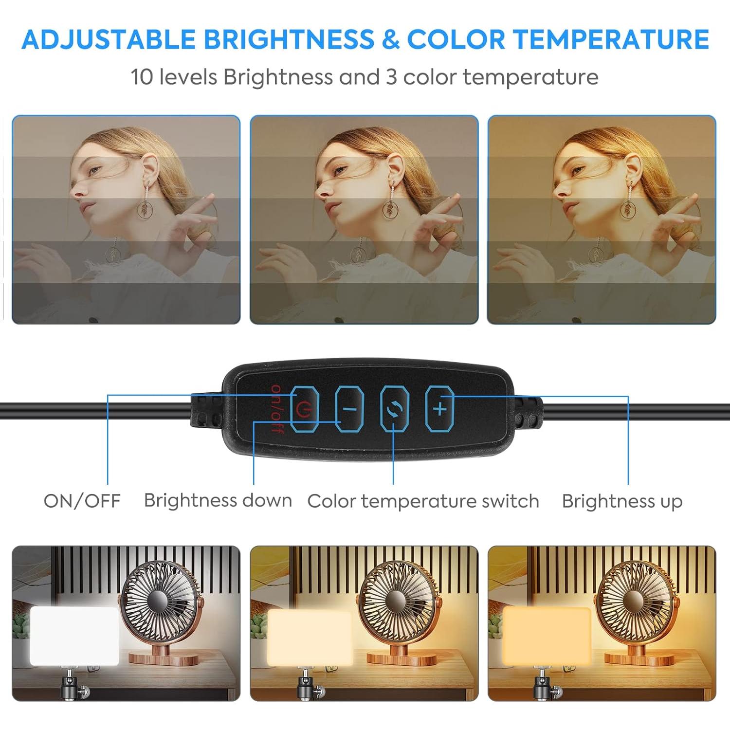 Kit de Luz de Video LED SEDGEWIN 2 Piezas 6500K USB con Trípode