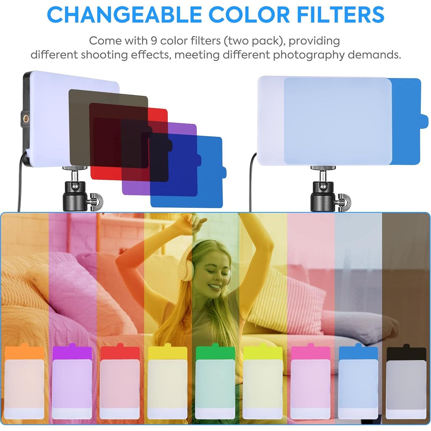 Kit de Luz de Video LED SEDGEWIN 2 Piezas 6500K USB con Trípode