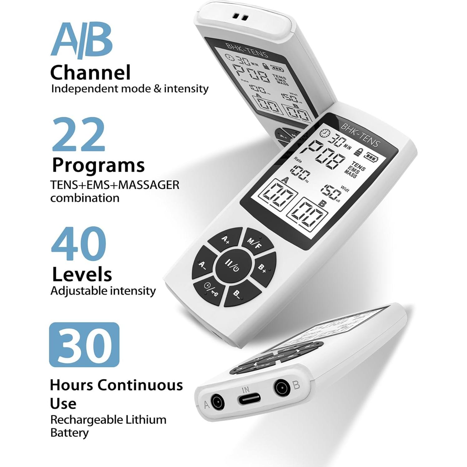 Estimulador Muscular TENS BHK-TENS 22 Modos Alivio Dolor