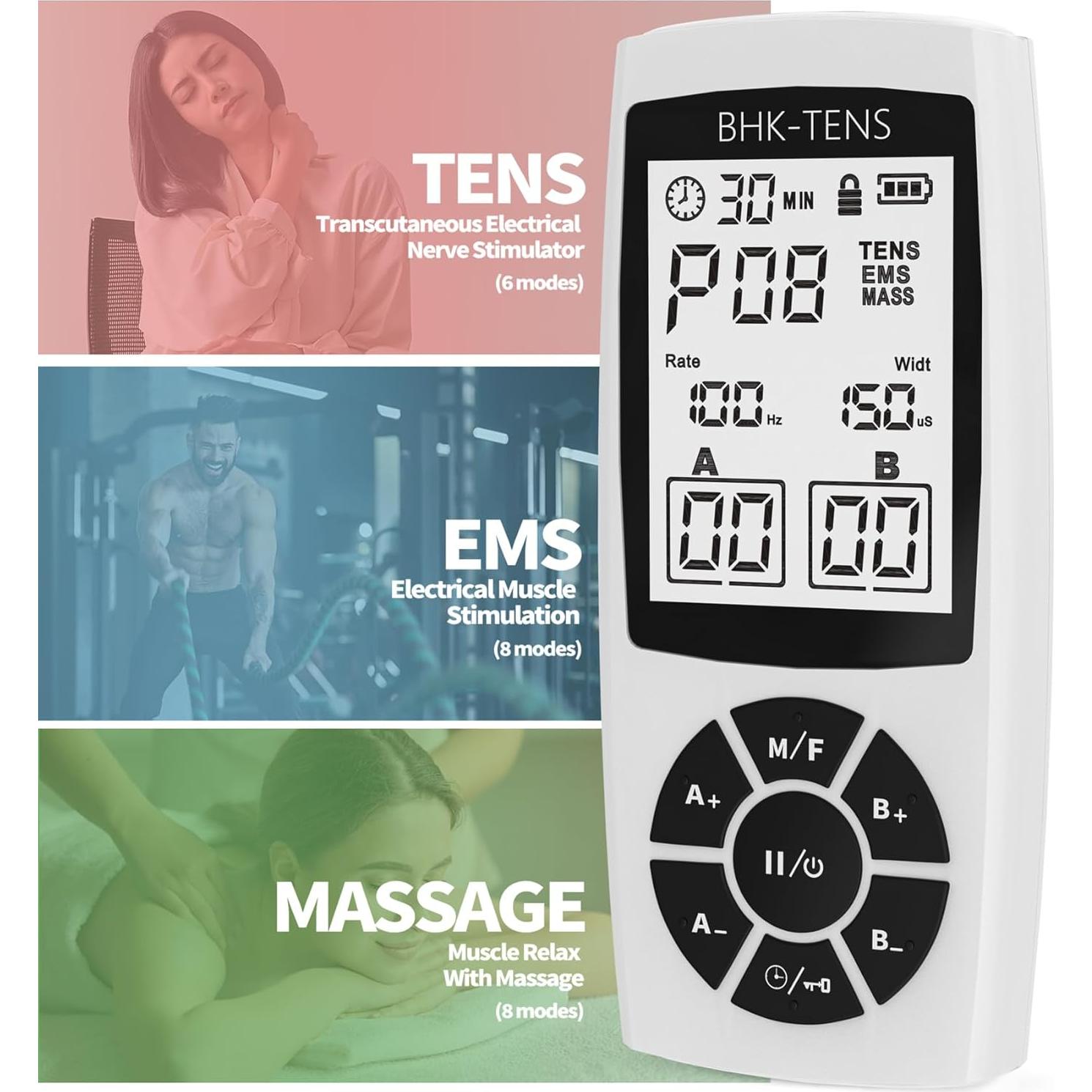 Estimulador Muscular TENS BHK-TENS 22 Modos Alivio Dolor