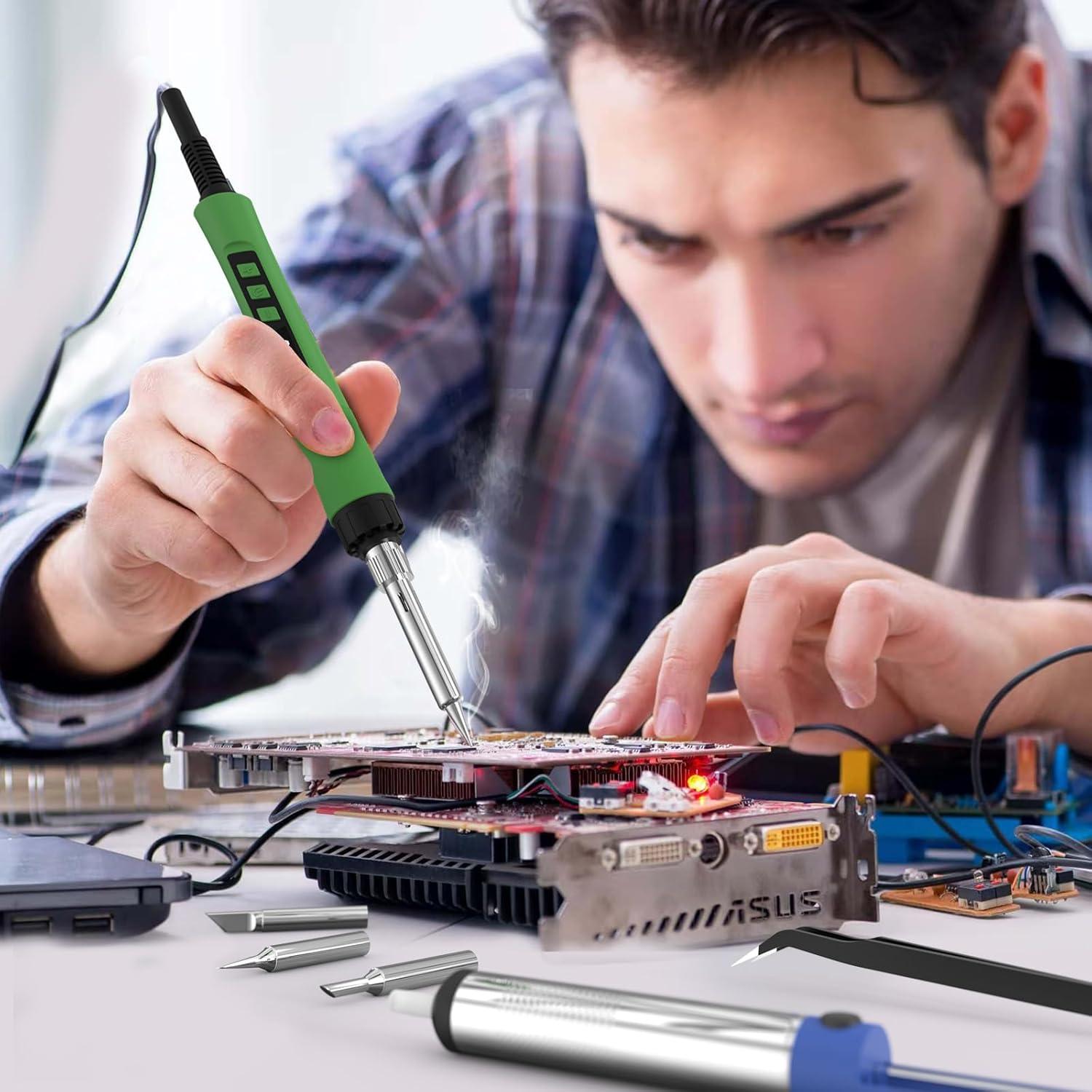 Kit de Soldador Crtsweker 190W LED Temperatura Ajustable