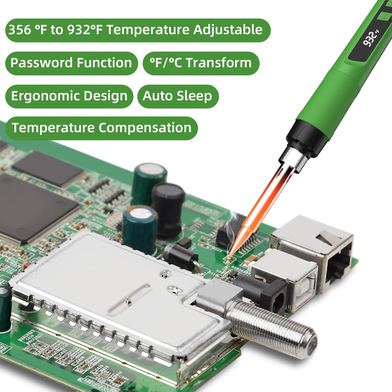 Kit de Soldador Crtsweker 190W LED Temperatura Ajustable