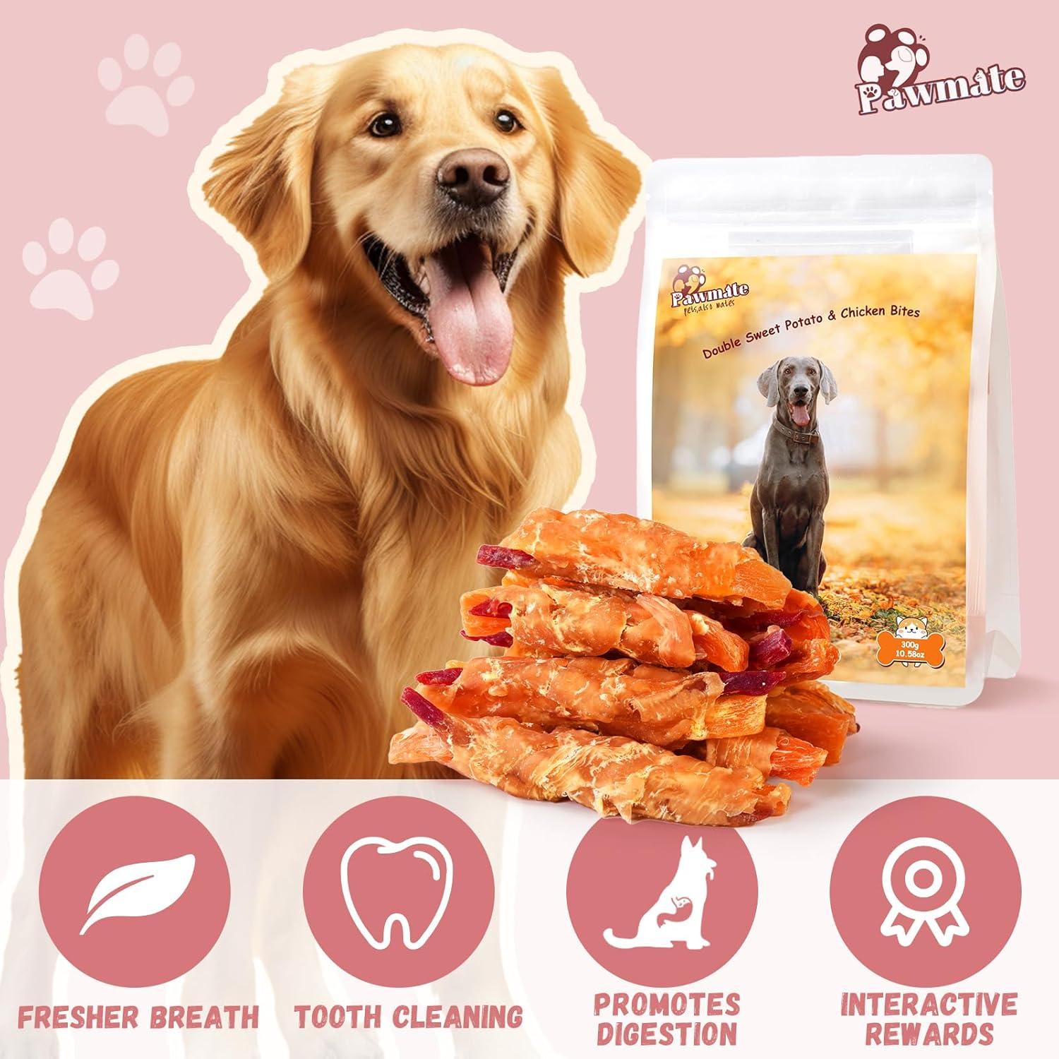 Galletas para Perros Pawmate - Envolturas de Pollo y Batata 12-15 Unidades