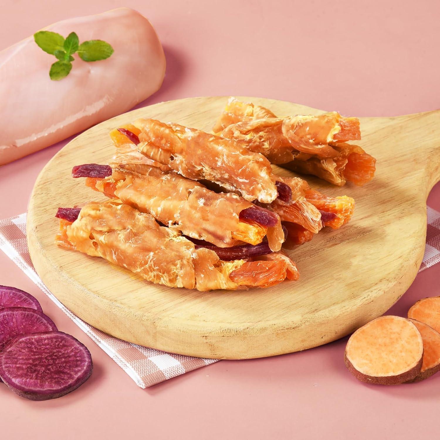 Galletas para Perros Pawmate - Envolturas de Pollo y Batata 12-15 Unidades