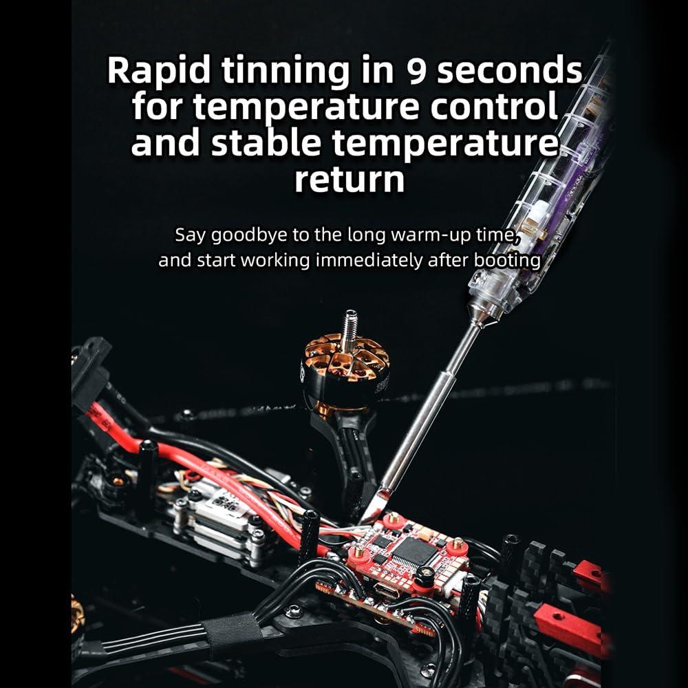 HGLRC Soldador RC2 65W 24V Portátil con Pantalla OLED