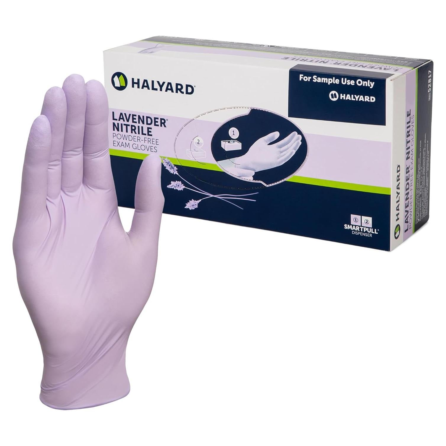 Guantes de Examen Nitrilo Lavanda Halyard X-Grande 24.1 cm (Caja 230)