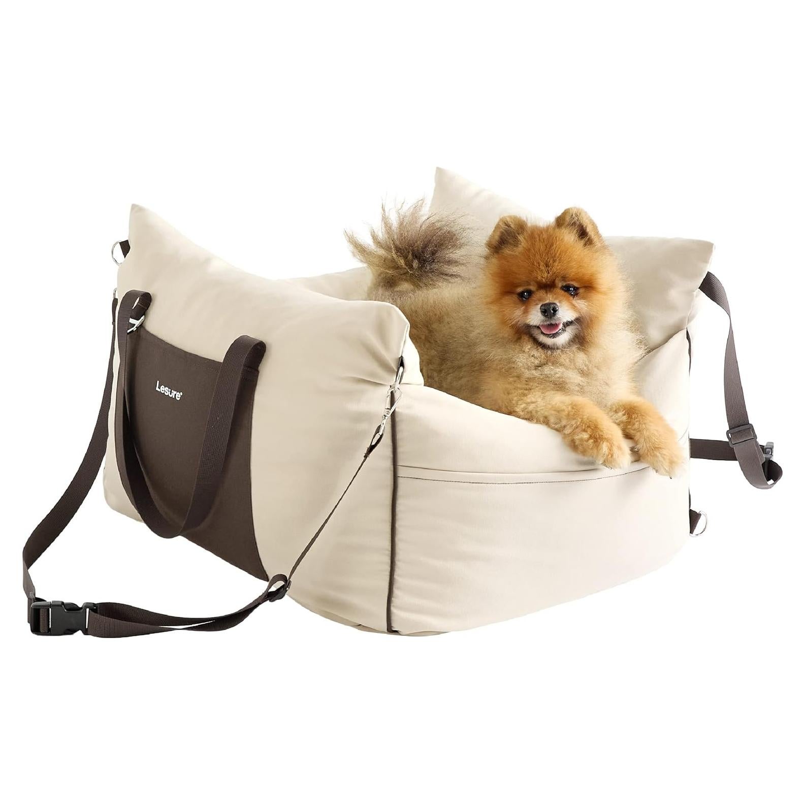 Asiento Elevador para Perros Lesure Beige - Impermeable y Acolchado