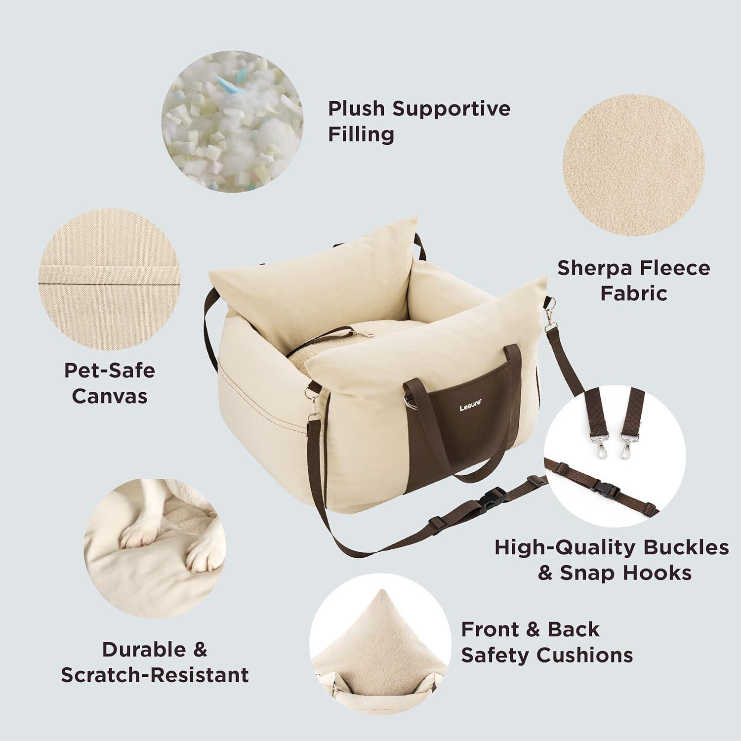 Asiento Elevador para Perros Lesure Beige - Impermeable y Acolchado