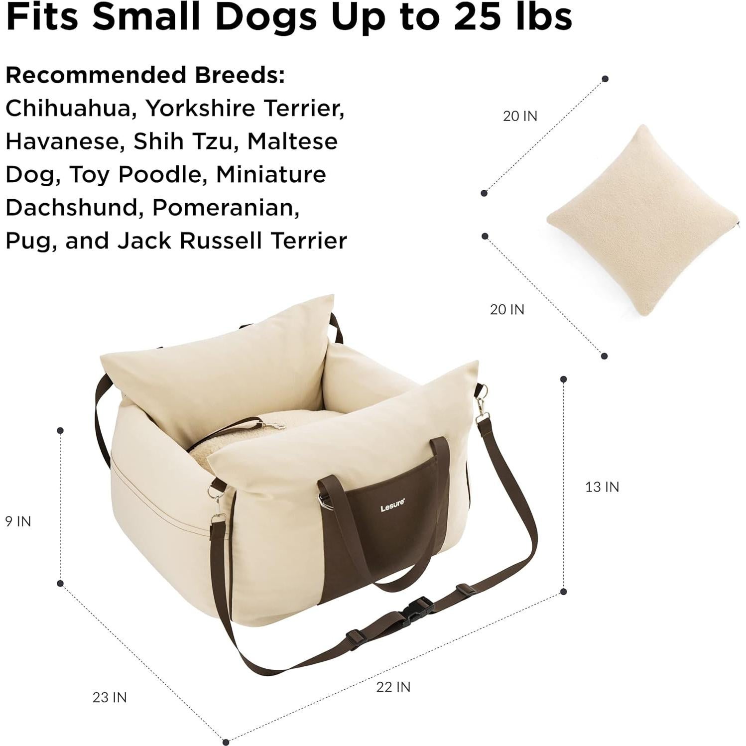 Asiento Elevador para Perros Lesure Beige - Impermeable y Acolchado