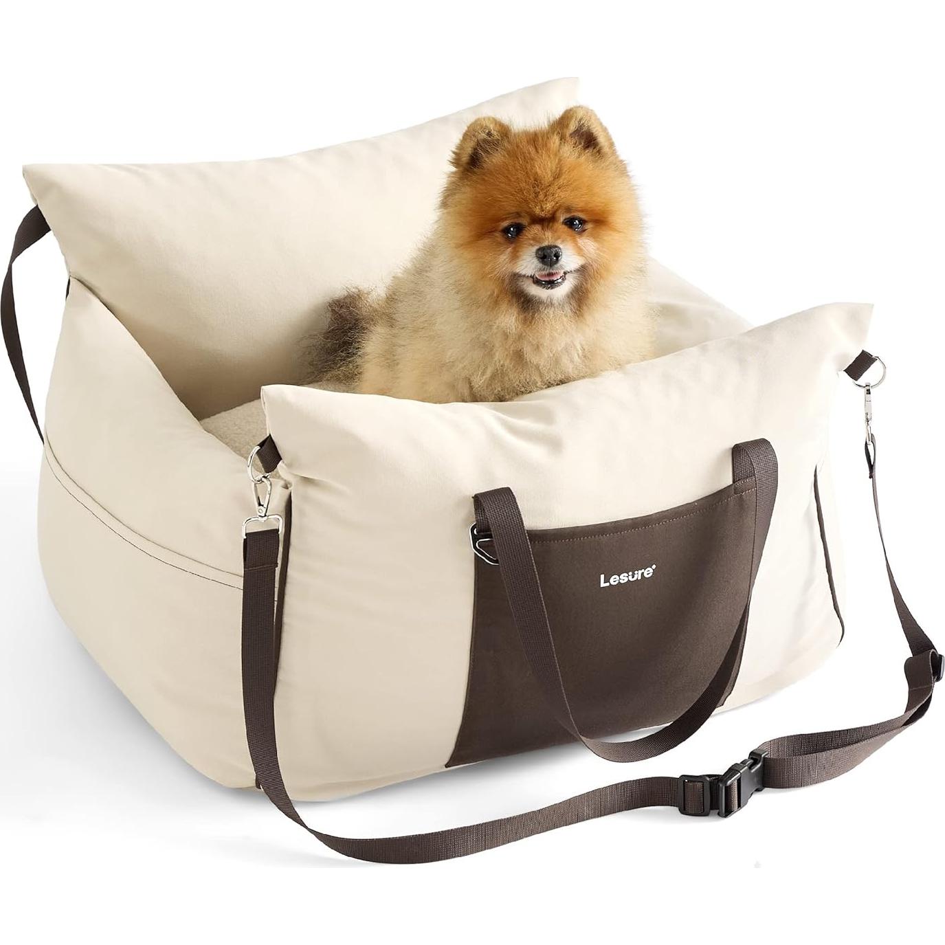Asiento Elevador para Perros Lesure Beige - Impermeable y Acolchado