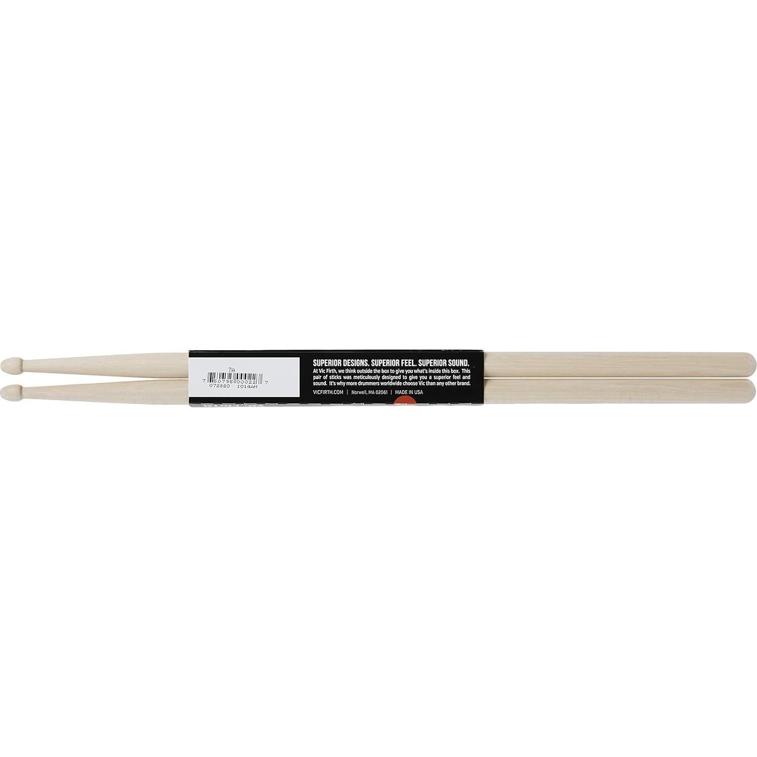 Baquetas Vic Firth 7A de Arce Natural para Jazz