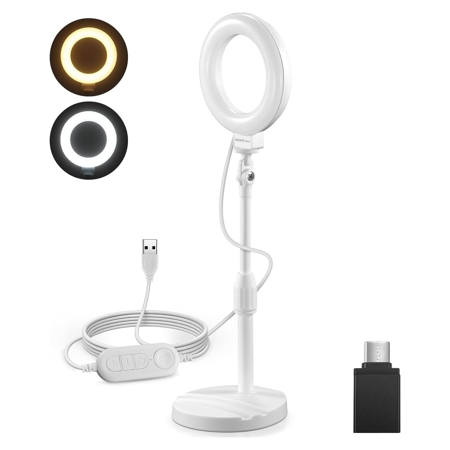 Luz de Anillo NEEWER BR60 10W LED Ajustable para Selfie