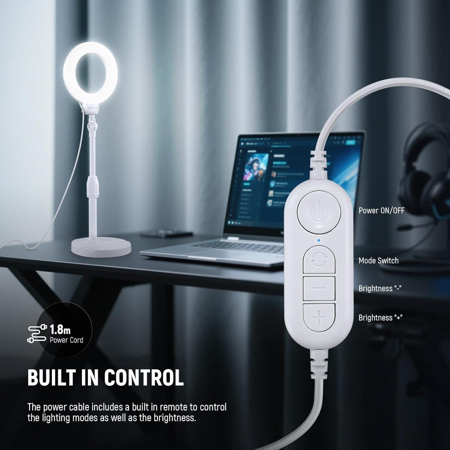 Luz de Anillo NEEWER BR60 10W LED Ajustable para Selfie