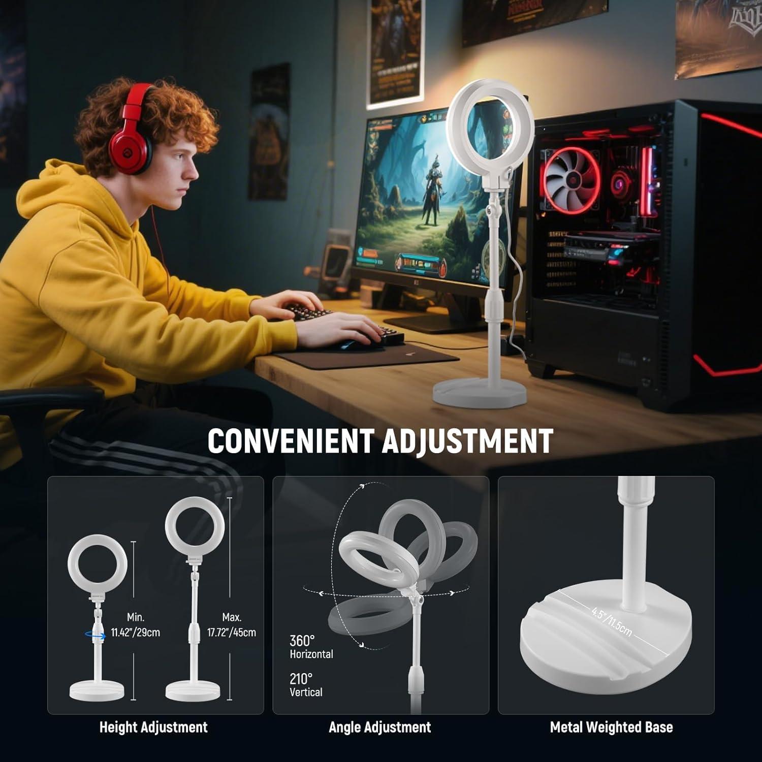 Luz de Anillo NEEWER BR60 10W LED Ajustable para Selfie