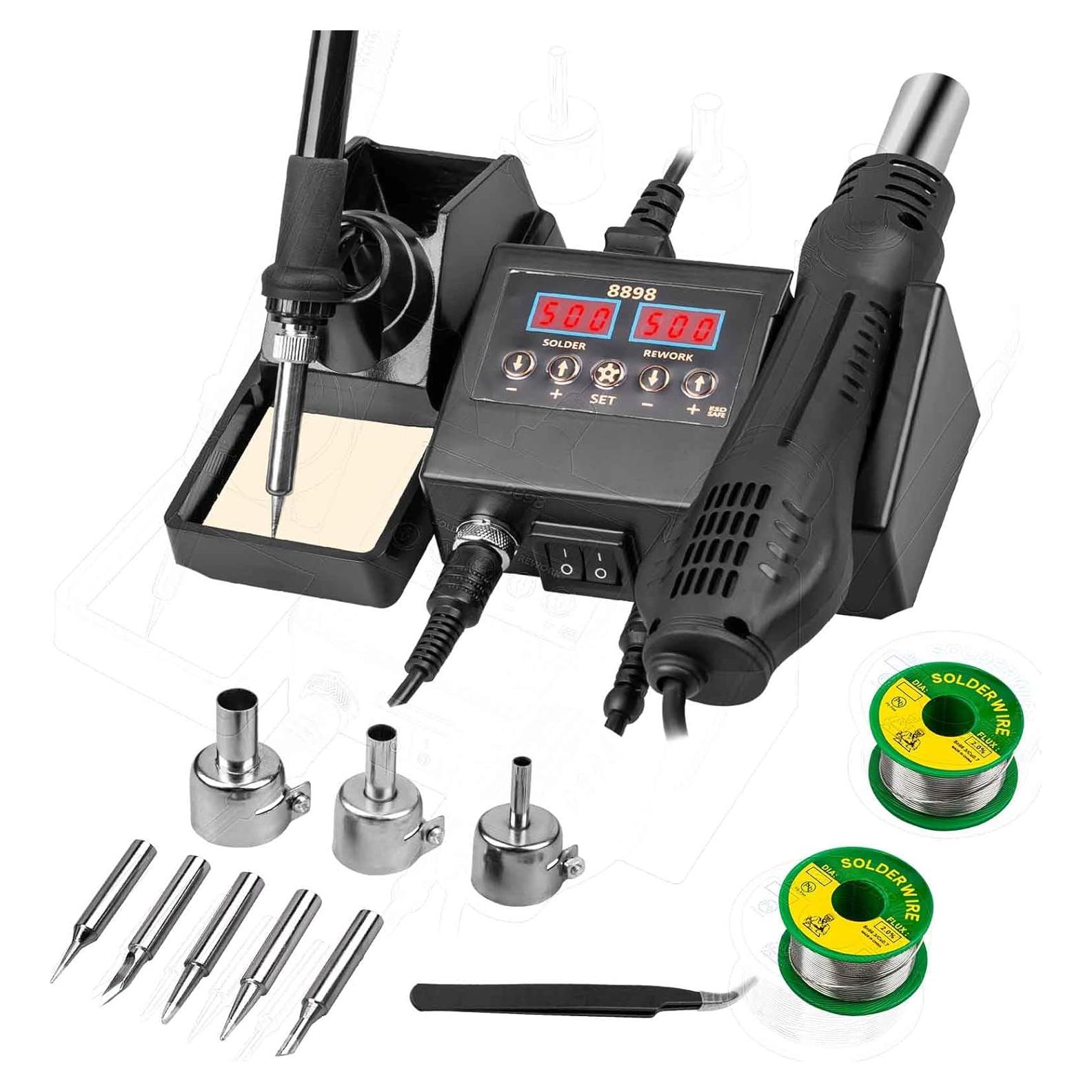 Estación de Soldadura Defabee 8898 2 en 1 Digital 14 Piezas
