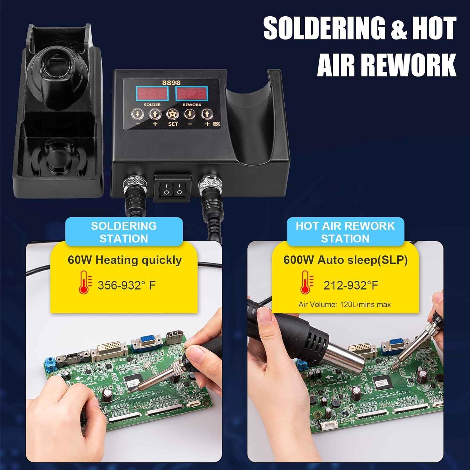 Estación de Soldadura Defabee 8898 2 en 1 Digital 14 Piezas