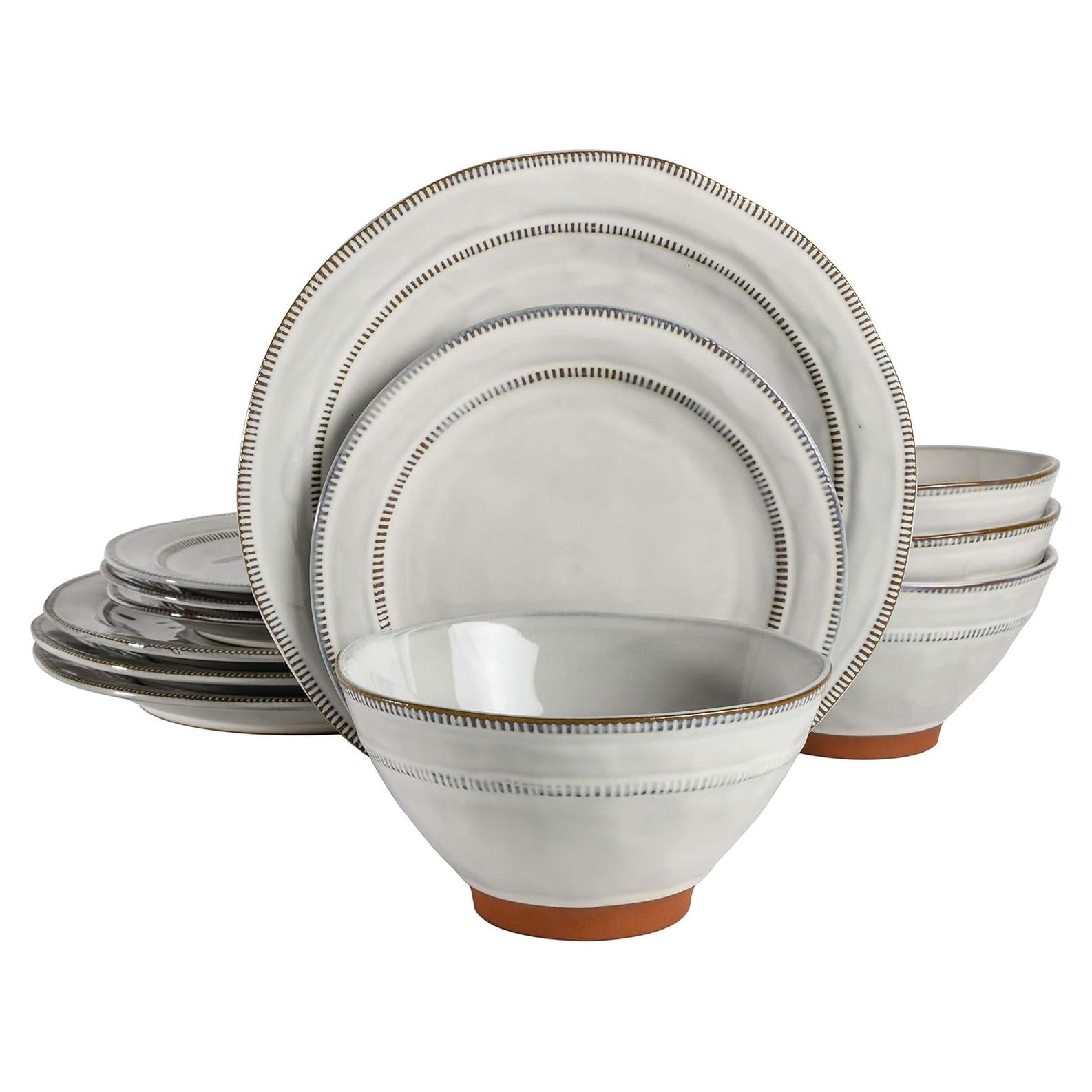 Juego de Vajilla Gibson Elite Terranea 12 Piezas Blanco