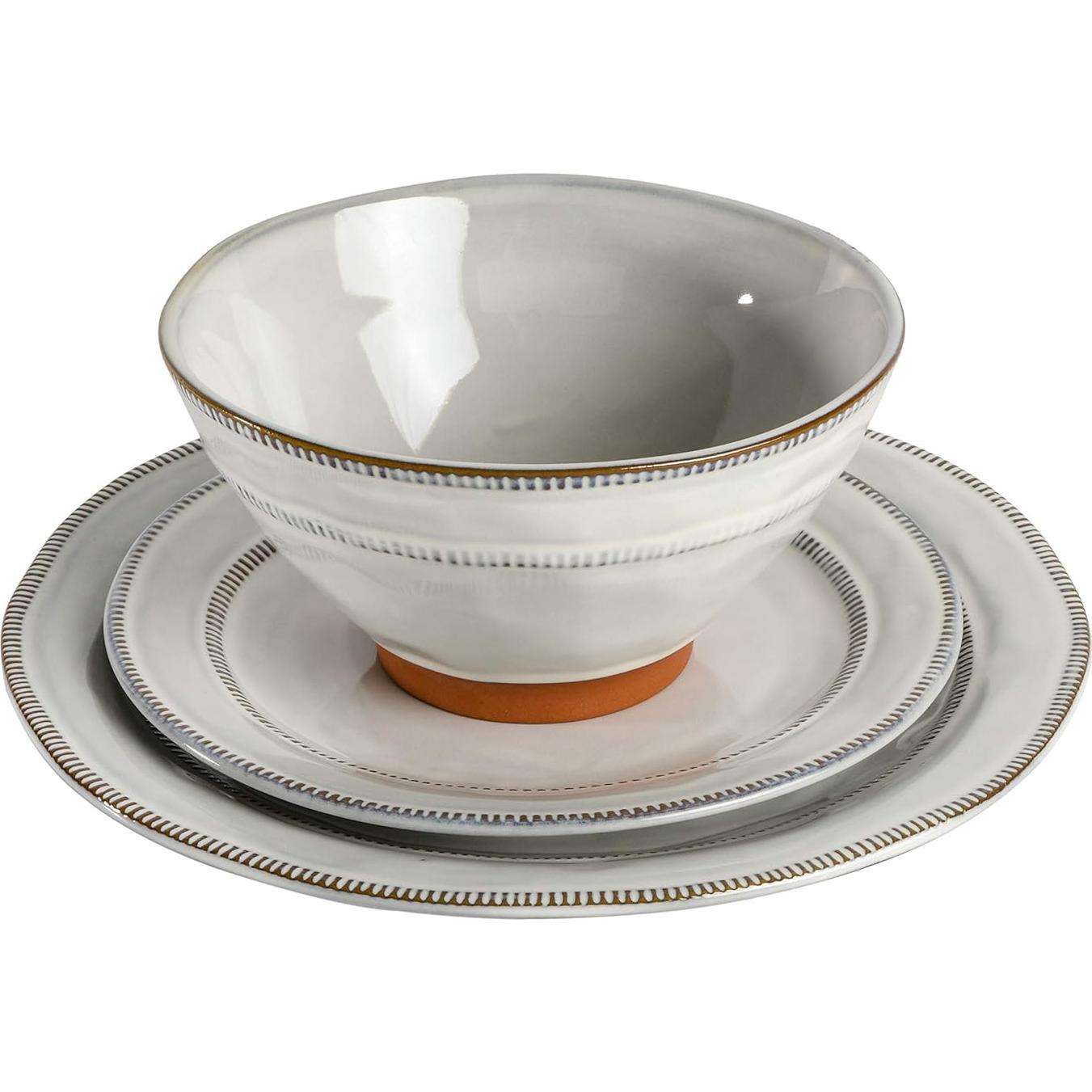 Juego de Vajilla Gibson Elite Terranea 12 Piezas Blanco