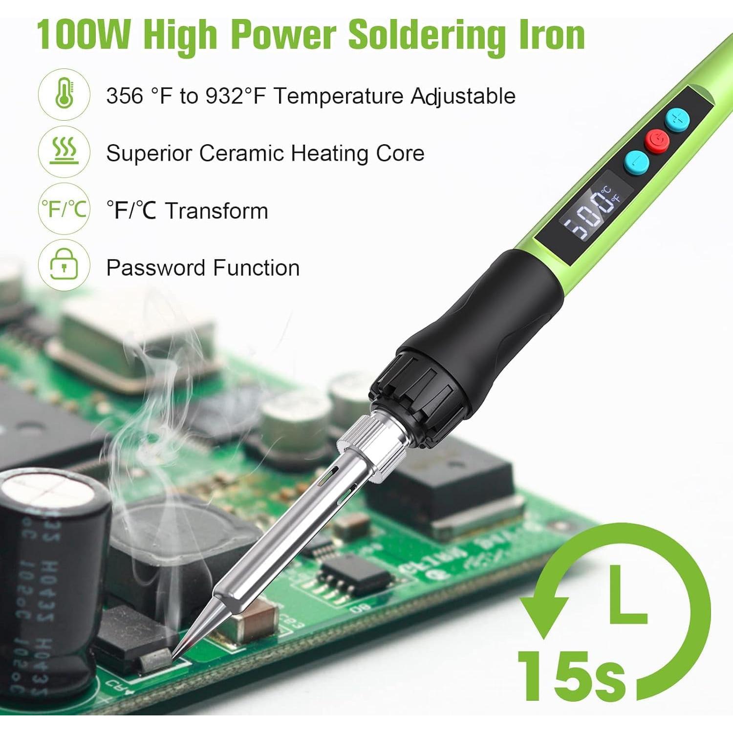 Kit de Soldador Q-MING 100W Digital con Pantalla LED