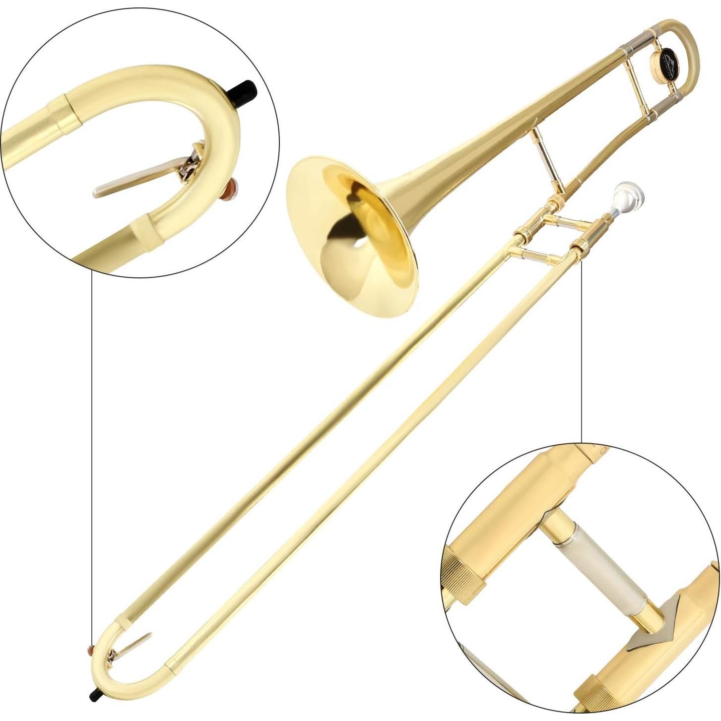 Trompeta Tenor Bb EastRock Latón Dorado para Estudiantes