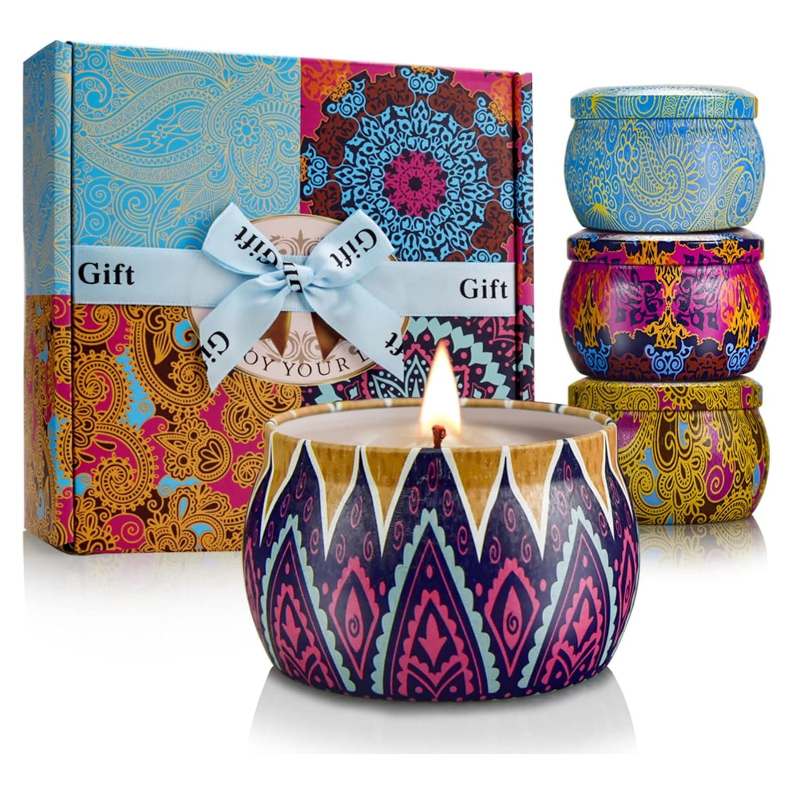 Juego de Velas Aromáticas YINUO LIGHT 4 Paquetes 120h Cera Soja