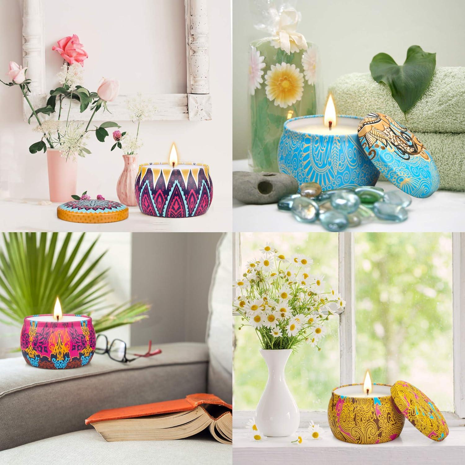 Juego de Velas Aromáticas YINUO LIGHT 4 Paquetes 120h Cera Soja