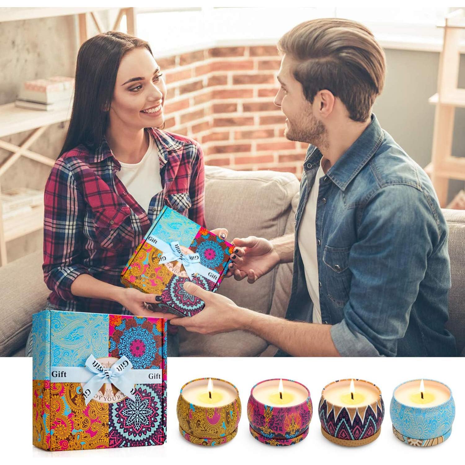 Juego de Velas Aromáticas YINUO LIGHT 4 Paquetes 120h Cera Soja