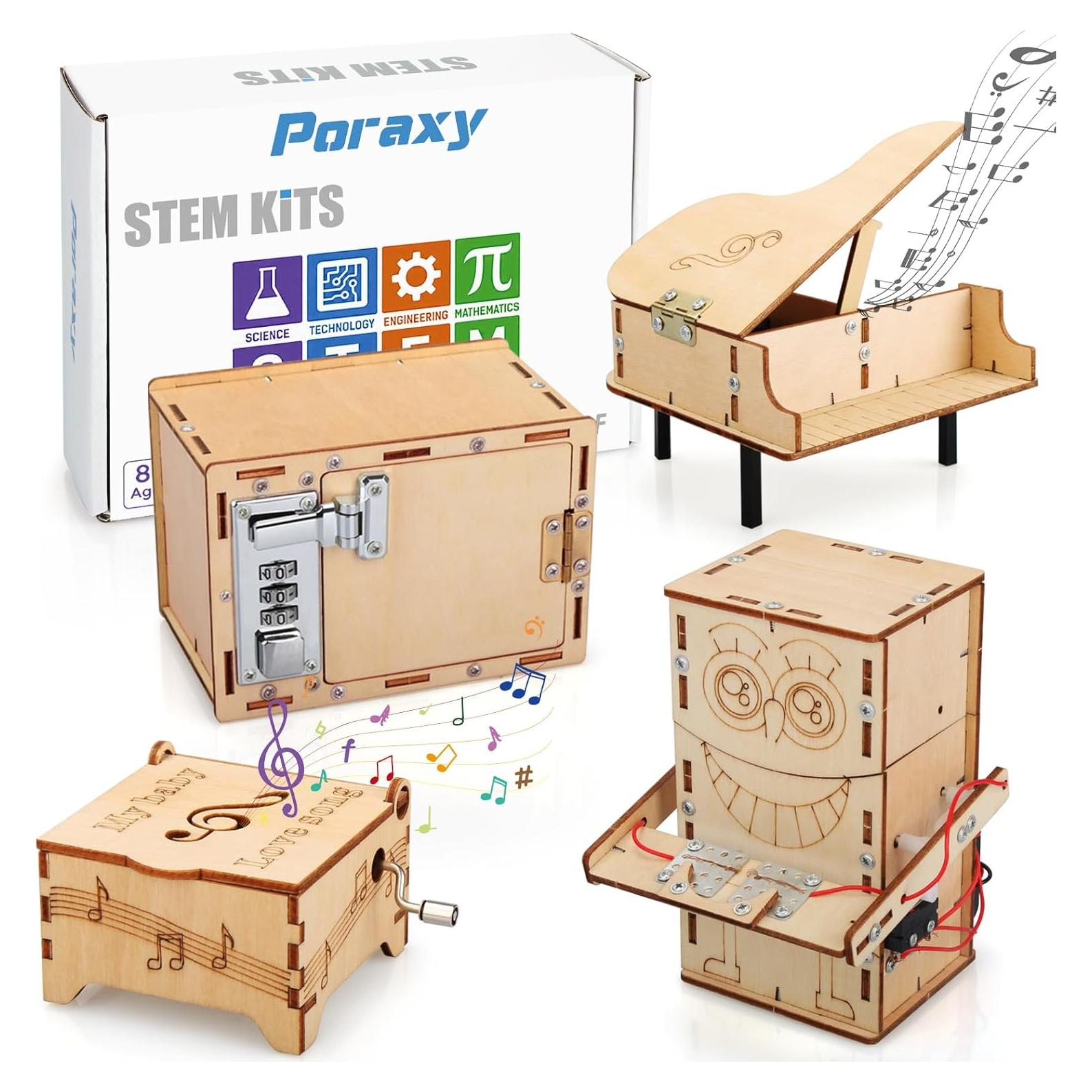 Kit STEM Poraxy 4 en 1 para Niños 8-12 Años